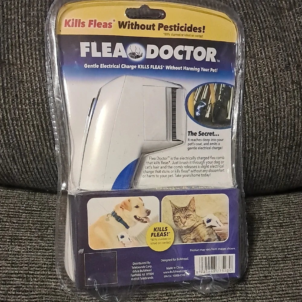 Electric Flea Comb - White and Blue